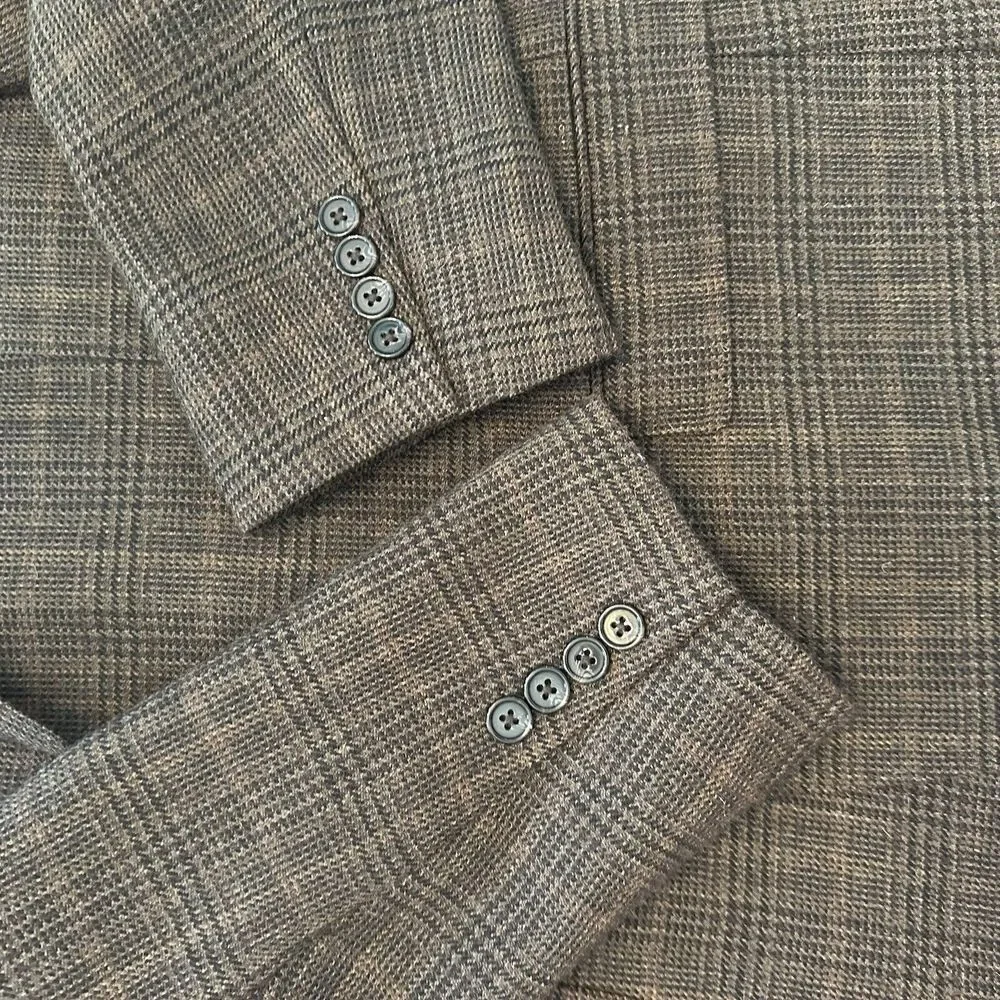 Lauren Ralph Lauren 42L BROWN 100% Wool Sport Coat Blazer Jacket Plaid EXCELLENT